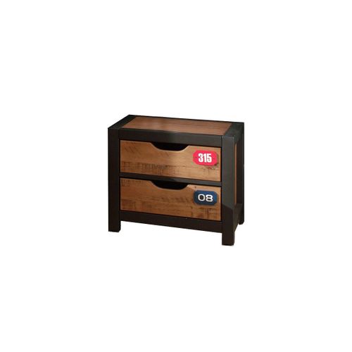 Tchad - Pack Lit 90x200cm + Chevet En Pin Massif