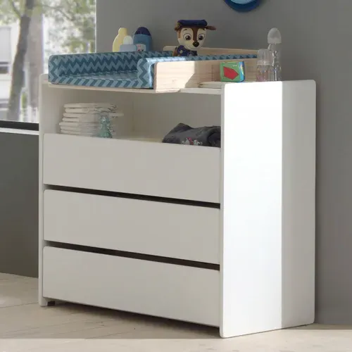 Commode 3 Tiroirs Et Niche Blanche - Bodhi White
