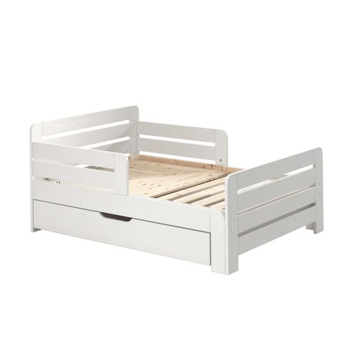 Lit Evolutif Blanc 90x140/160/200cm Avec Tiroir - Themis