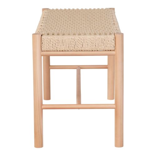 Banc En Hêtre Massif Et Tissage Naturel - Mindy