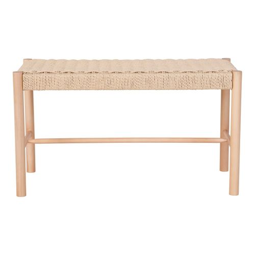 Banc En Hêtre Massif Et Tissage Naturel - Mindy