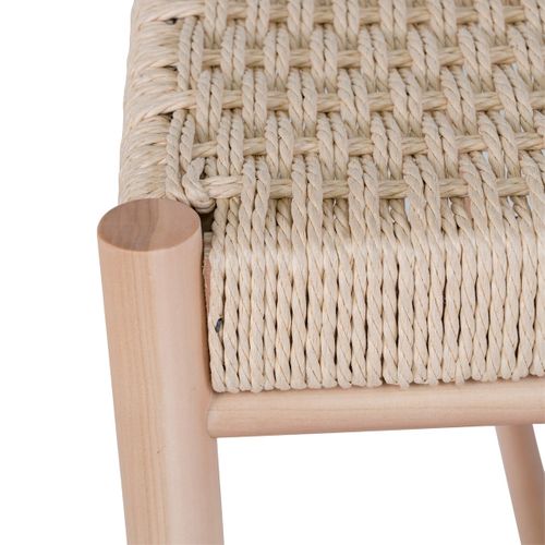 Banc En Hêtre Massif Et Tissage Naturel - Mindy