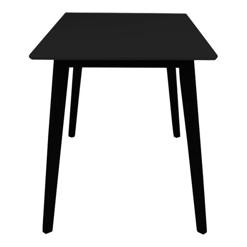 Gram - Table Repas 120x70cm Noire Piètement Hévéa