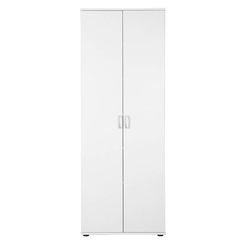 Teo - Armoire 2 Portes 6 Compartiments Coloris Blanc