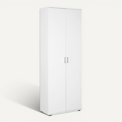 Teo - Armoire 2 Portes 6 Compartiments Coloris Blanc