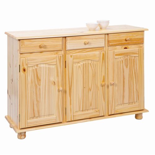 Buffet 3 Portes 3 Tiroirs Bois Massif - Stan