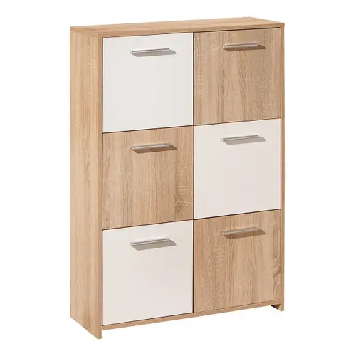 Meuble De Rangement 6 Portes Aspect Bois - List