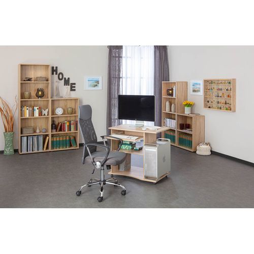 Meuble Informatique Sur Roulettes Aspect Bois - List