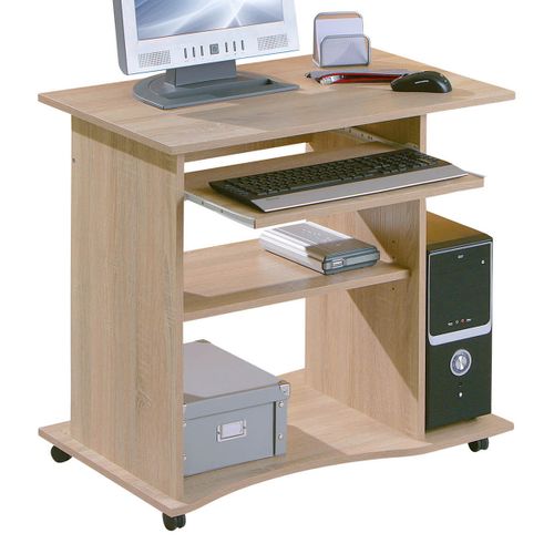 Meuble Informatique Sur Roulettes Aspect Bois - List