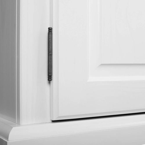 Armoire 2 Portes 2 Tiroirs Bois Massif Vernis Blanc - Tristan