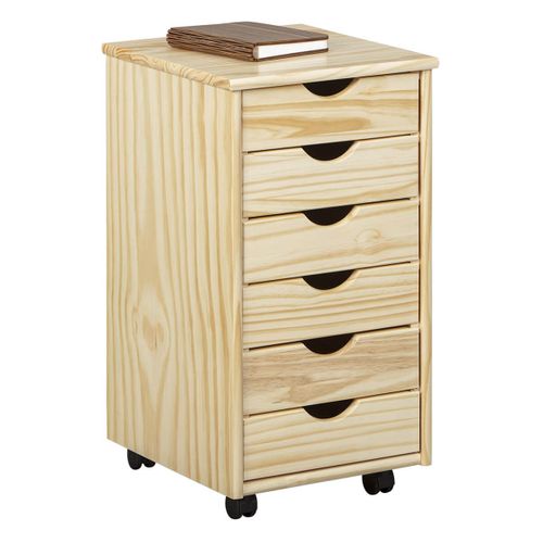 Caisson 6 Tiroirs Bois Massif Naturel - Oliver