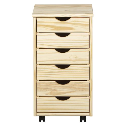 Caisson 6 Tiroirs Bois Massif Naturel - Oliver