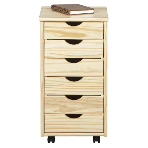 Caisson 6 Tiroirs Bois Massif Naturel - Oliver