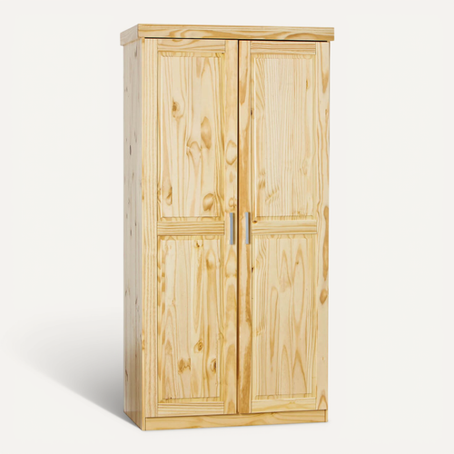 Cali - Armoire 2 Portes Bois Massif Naturel