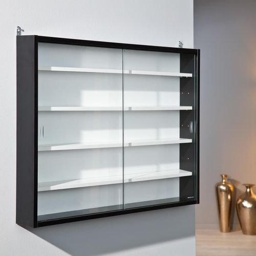 Vitrine Murale 5 Compartiments Noire Et Blanche - Collect Netb