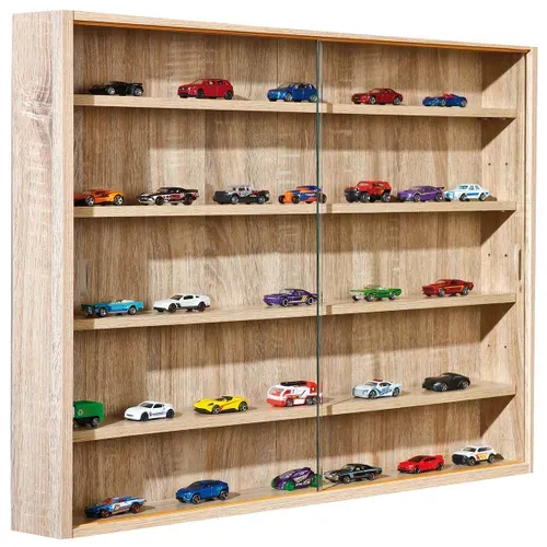 Vitrine Murale 5 Compartiments Aspect Chêne - Collect Chene