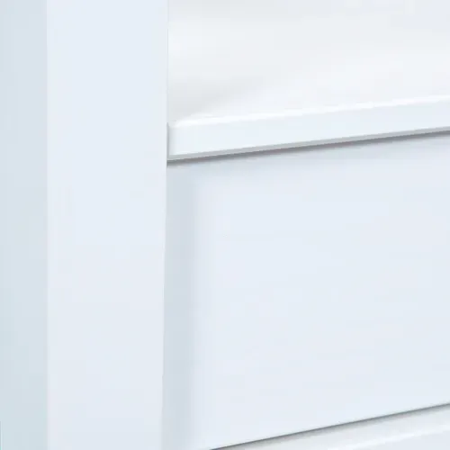 Table Basse Rectangulaire Bois Massif Vernis Blanc - Natur