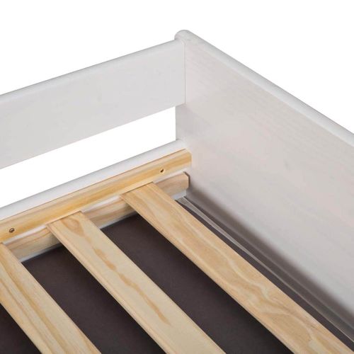 Lit Gigogne 3 Couchages 90x200cm Bois Massif Vernis Blanc - Barbara