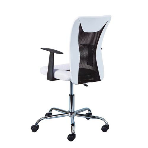 Fauteuil De Bureau Sur Roulettes Blanc Et Noir - Deana