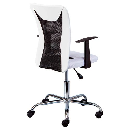 Fauteuil De Bureau Sur Roulettes Blanc Et Noir - Deana