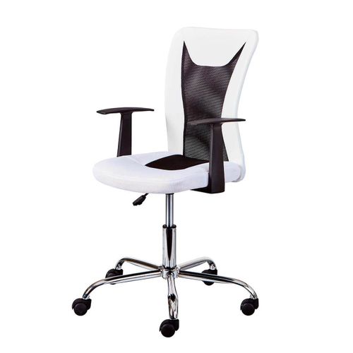 Fauteuil De Bureau Sur Roulettes Blanc Et Noir - Deana