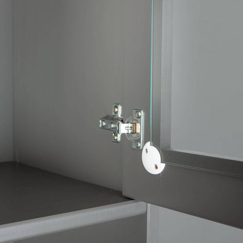 Melina - Buffet Vaisselier 5 Portes 3 Tiroirs Coloris Gris