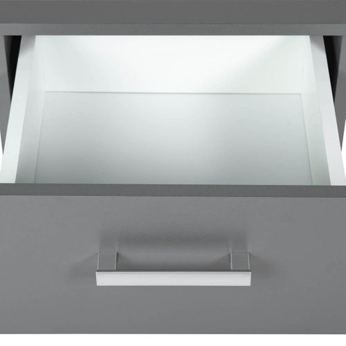 Zeine - Chevet 2 Tiroirs Coloris Gris Graphite