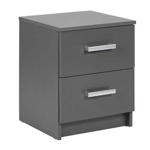 Zeine - Chevet 2 Tiroirs Coloris Gris Graphite