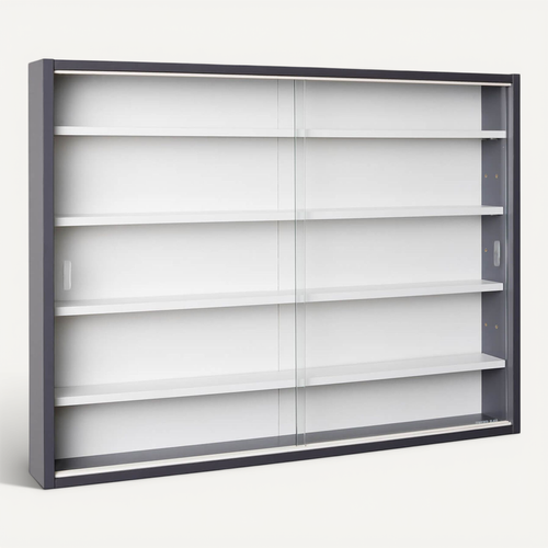 Collect - Vitrine Murale 5 Compartiments Grise Et Blanche