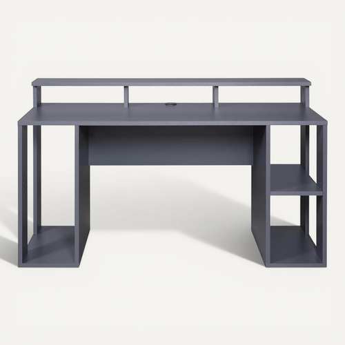 Mario - Bureau Gamer Multi-rangement Anthracite