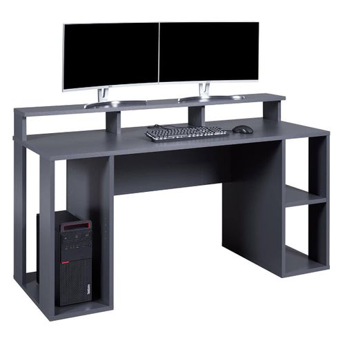 Mario - Bureau Gamer Multi-rangement Anthracite