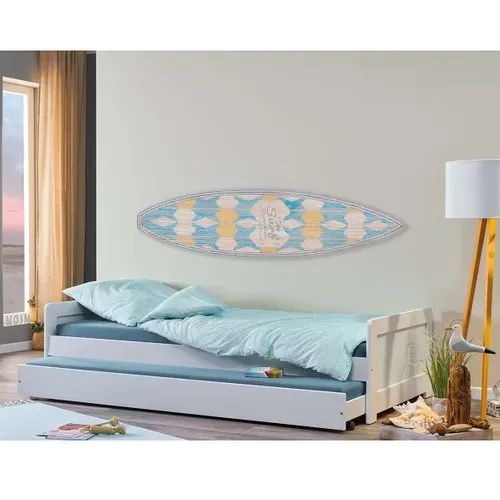 Lit Gigogne 90x200 En Bois Massif Vernis Blanc - Sally