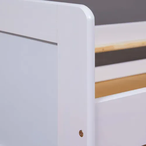 Lit Gigogne 90x200 En Bois Massif Vernis Blanc - Sally