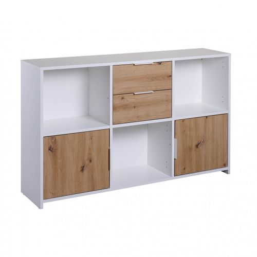 Ophely - Meuble Multi-rangement Blanc Et Effet Bois