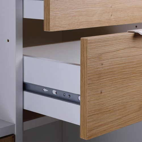 Ophely - Meuble Multi-rangement Blanc Et Effet Bois