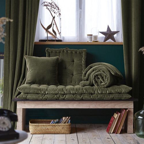 Harris - Matelas De Sol 60x120cm Velours De Coton Capitonné Coloris Thym
