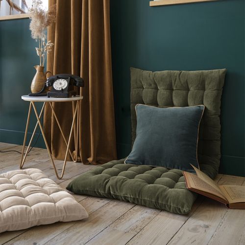 Harris - Matelas De Sol 60x120cm Velours De Coton Capitonné Coloris Thym