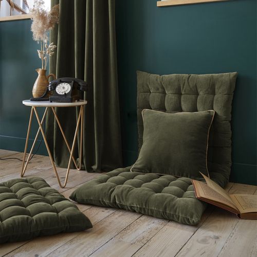 Harris - Matelas De Sol 60x120cm Velours De Coton Capitonné Coloris Thym
