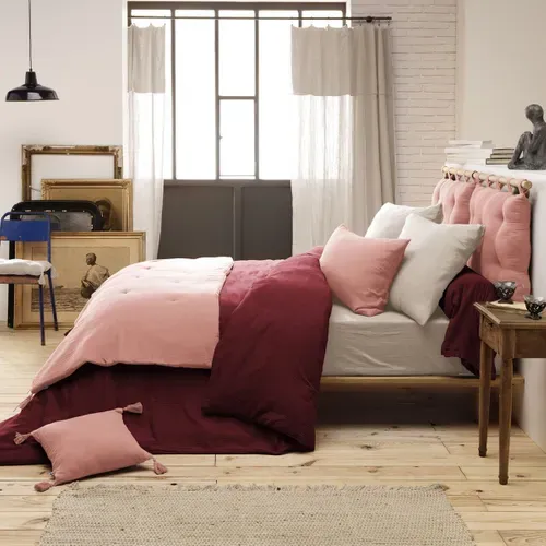 Chemin De Lit 90x200cm Capitonné Gaze De Coton Guimauve - Ourea