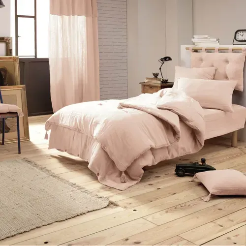 Coussin De Tête De Lit Avec Passants 50x80cm Gaze De Coton Guimauve - Ourea