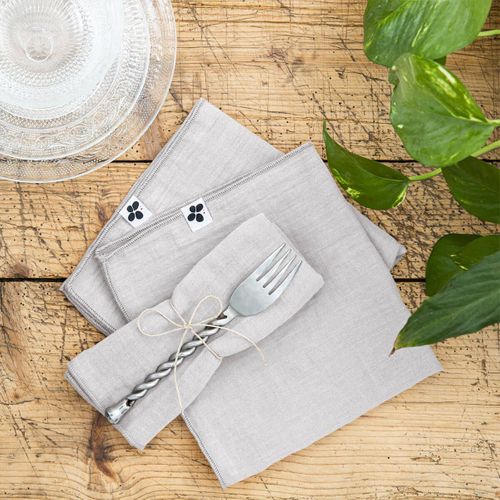 Lot De 3 Serviettes 40x40cm Gaze De Coton Nuage - Ourea