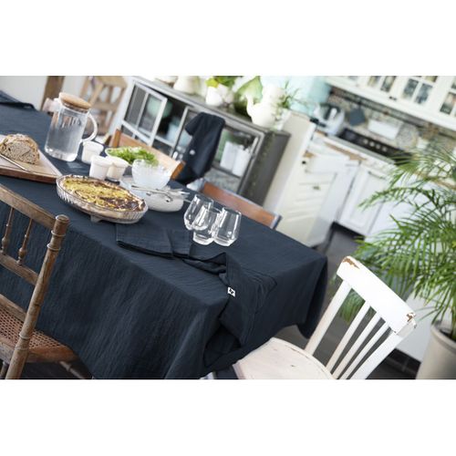 Nappe Rectangulaire 150x350cm Gaze De Coton Minuit - Ourea