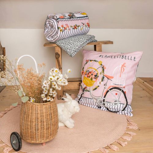 Parure De Lit Coton Motif Fleuri Housse De Couette 200x200cm + 2 Taies D'oreiller - Midea