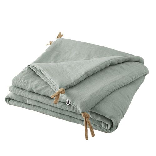 Chemin De Lit 90x200cm Lin Lavé Coloris Eucalyptus - Margaux