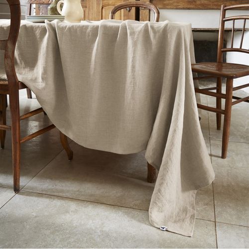 Nappe Rectangulaire 170x250cm Lin Lavé Coloris Sable - Margaux