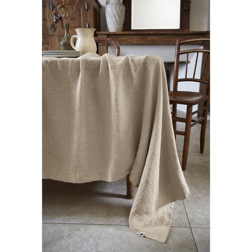 Nappe Rectangulaire 170x250cm Lin Lavé Coloris Sable - Margaux