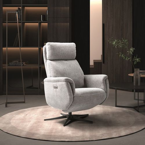 Fauteuil Relax Electrique Tissu Gris Clair Chiné - Sintra