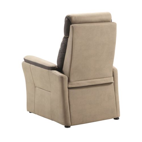 Coimbra - Fauteuil Relax Electrique New Nobuck Beige Et Gris Foncé