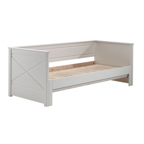 Lit Extensible 90x200cm En Pin Laqué Blanc - Vivien