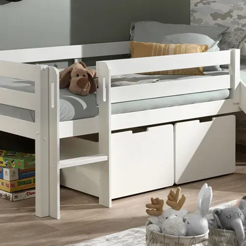 Lot 2 Tiroirs De Lit Blanc Pour Lit Surélevé Avec Tobogan - Sleepy